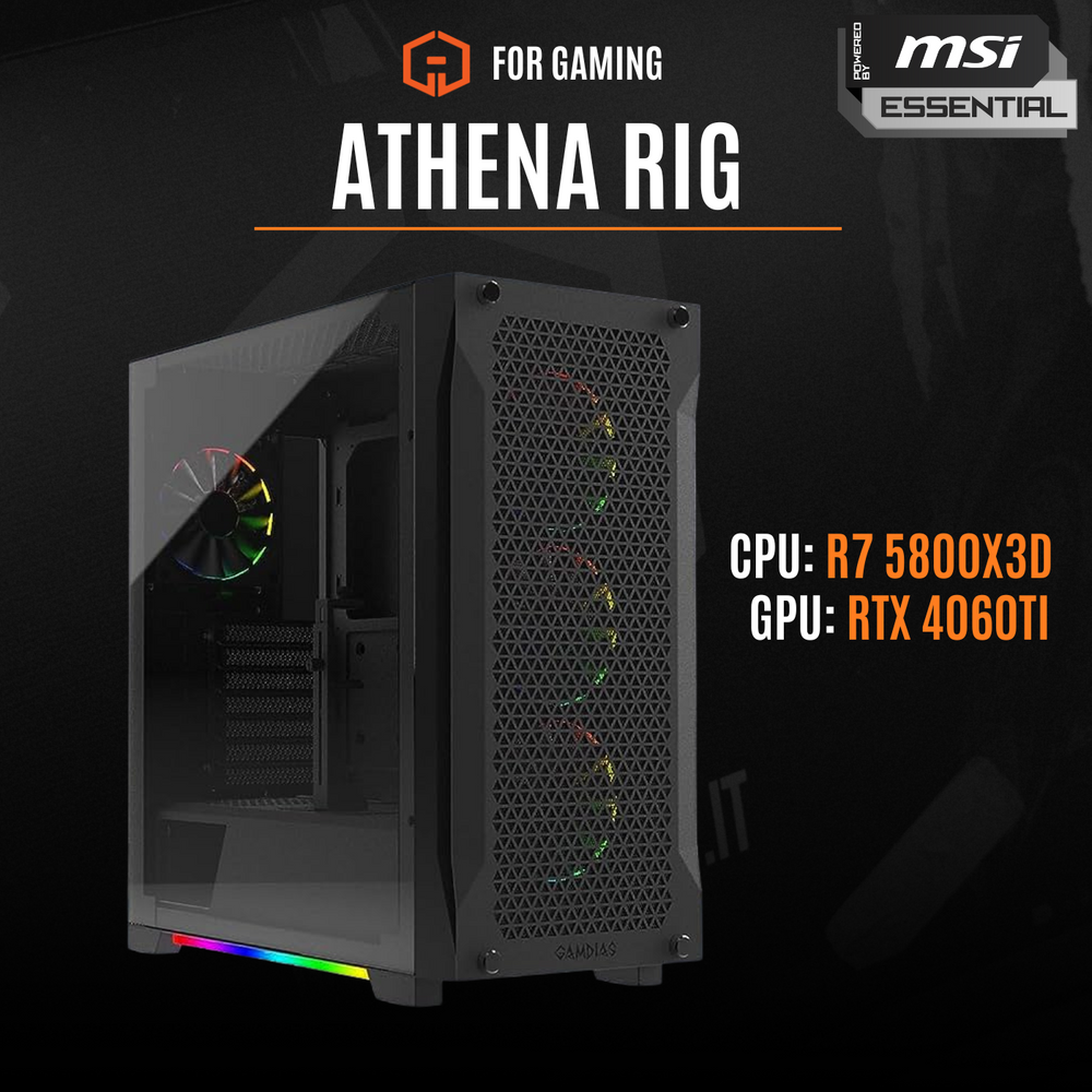 ATHENA 5800X3D GAMING RIG 4060TI POWERD BY MSI ESSENTIAL